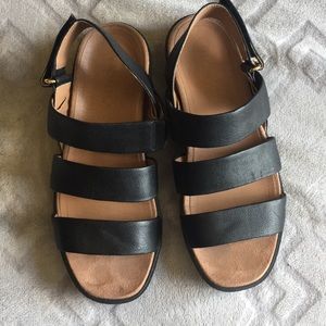 Black Vionic Keomi Leather Sandals - Sz 7.5